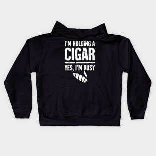 Yes, I'm Busy –– Funny Cigar Smoking Quote Kids Hoodie